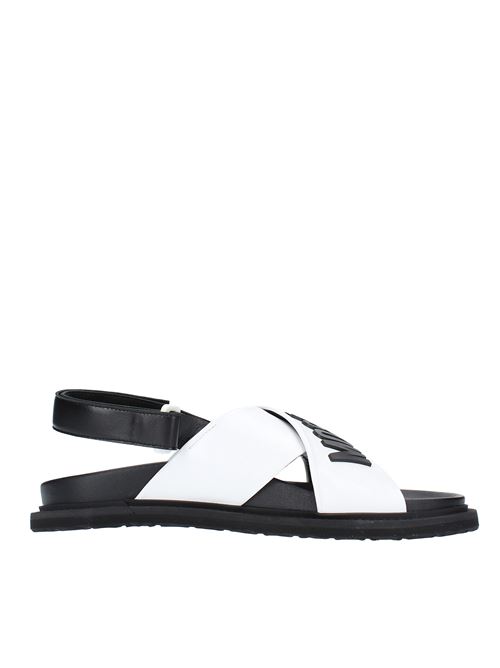 Sandali Flat in pelle MOSCHINO COUTURE | MA16303G1GMF210ABIANCO-NERO